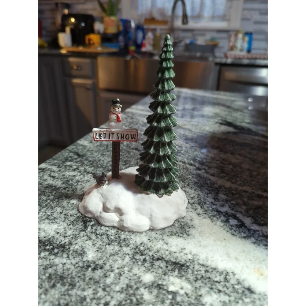 Dept 56 Let It Snow Snowman Sign 5259-4 Snow Village Accessory